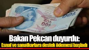 Bakan Pekcan duyurdu: Esnaf ve sanatkarlara destek ödemesi başladı