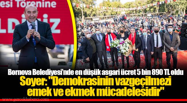 Bornova Belediyesi’nde en düşük asgari ücret 5 bin 890 TL oldu 