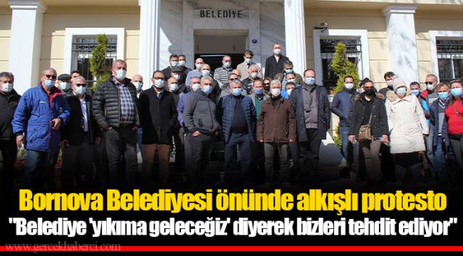Bornova Belediyesi önünde alkışlı protesto