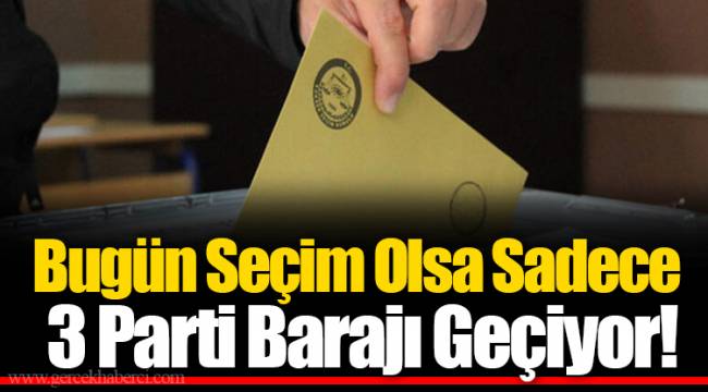 Bugün Seçim Olsa Sadece 3 parti Barajı Geçiyor!