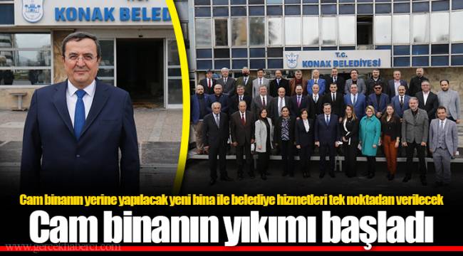 Cam binanın yıkımı başladı
