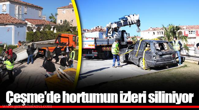 Çeşme’de hortumun izleri siliniyor