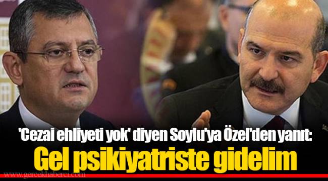 'Cezai ehliyeti yok' diyen Soylu'ya Özel'den yanıt: Gel psikiyatriste gidelim