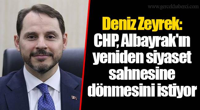 Deniz Zeyrek: CHP, Albayrak'ın yeniden siyaset sahnesine dönmesini istiyor