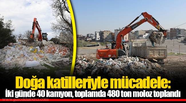 Doğa katilleriyle mücadele: İki günde 40 kamyon, toplamda 480 ton moloz toplandı