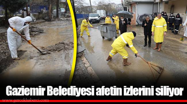 Gaziemir Belediyesi afetin izlerini siliyor