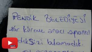 Kar küreme ekibinin aracın camına bıraktığı not gündem oldu