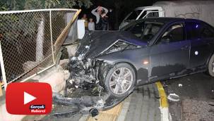 Kazada kulağı kopan araç sürücüsü, aracını bırakıp ambulansa binmemek için direndi