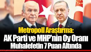Metropoll Araştırma: AK Parti ve MHP'nin Oy Oranı Muhalefetin 7 Puan Altında