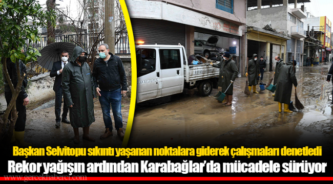 Rekor yağışın ardından Karabağlar'da mücadele sürüyor