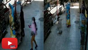 Rüzgarın sürüklediği stant gülümsetti