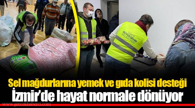 Sel mağdurlarına yemek ve gıda kolisi desteği