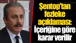 Şentop'tan fezleke açıklaması: İçeriğine göre karar verilir