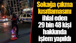 Sokağa çıkma kısıtlamasını ihlal eden 29 bin 48 kişi hakkında işlem yapıldı