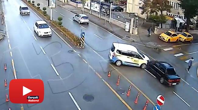 Trafik kazası kameralara böyle yansıdı