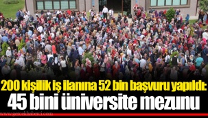 200 kişilik iş ilanına 52 bin başvuru yapıldı: 45 bini üniversite mezunu