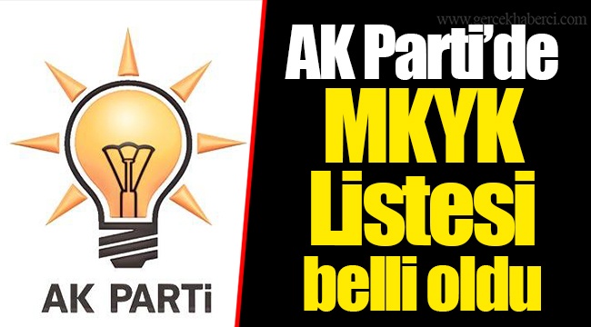 AK Parti'de MKYK Listesi belli oldu