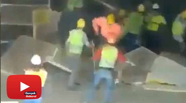 AKM inşaatında asma tavanın çökme anı kamerada