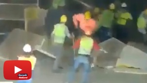 AKM inşaatında asma tavanın çökme anı kamerada