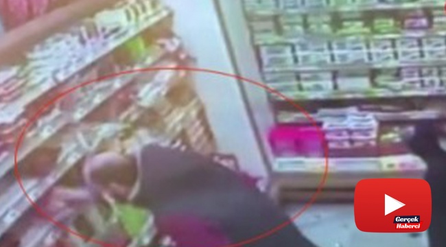 Alışveriş yapıyor gibi hırsızlık yaptı, sepeti doldurup kaçtı