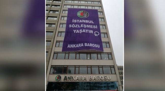 Ankara Barosu'ndan İstanbul Sözleşmesi'nin feshedilmesine pankartlı tepki