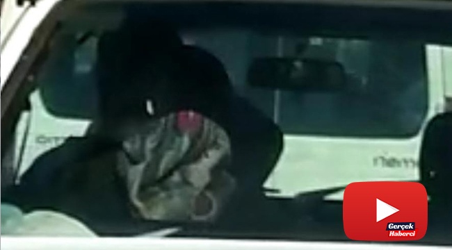 Arabadaki kadın şiddeti sürücüleri şok etti