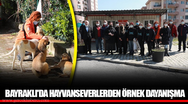 BAYRAKLI'DA HAYVANSEVERLERDEN ÖRNEK DAYANIŞMA