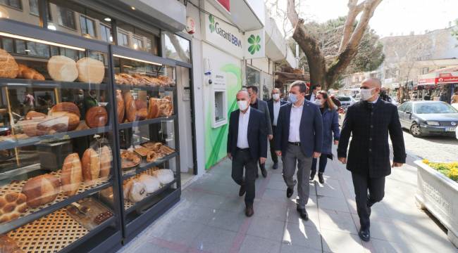 Bergama ilçe protokolünden Koronavirüs denetimi