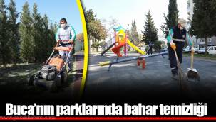 Buca’nın parklarında bahar temizliği
