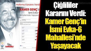 Çiğlililer Kararını Verdi: Kamer Genç'in İsmi Evka-6 Mahallesi’nde Yaşayacak