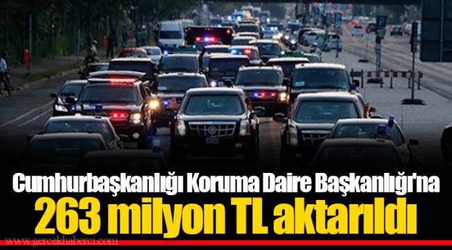 Cumhurbaşkanlığı Koruma Daire Başkanlığı'na 263 milyon TL aktarıldı