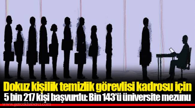 Dokuz kişilik temizlik görevlisi kadrosu için 5 bin 217 kişi başvurdu: Bin 143’ü üniversite mezunu