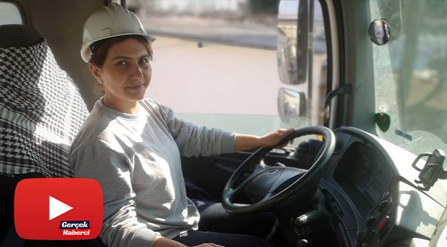 Elinin hamuru ile 12 tonluk beton mikseri kullanıyor