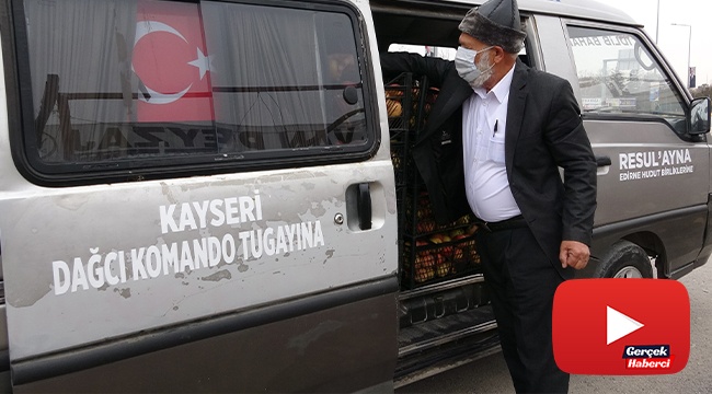 ‘Elmacı Dede’ Mehmetçik için bin 614 kilometre yol kat etti