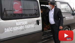 ‘Elmacı Dede’ Mehmetçik için bin 614 kilometre yol kat etti