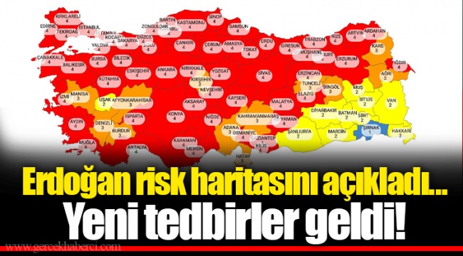 Erdoğan risk haritasını açıkladı... Yeni tedbirler geldi!