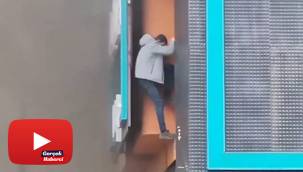 Fabrika yangınından işçi son anda böyle kurtuldu