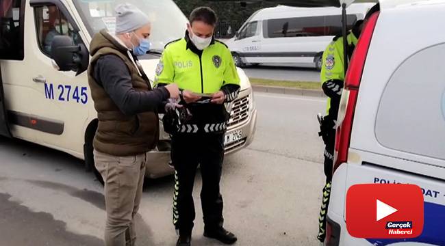 Fazla yolcu taşıyan minibüs şoförüne trafik polisi şoku