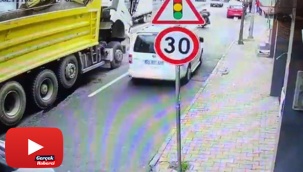 Hafriyat kamyonu dehşeti kamerada