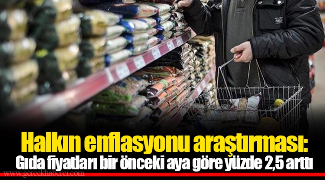 Halkın enflasyonu araştırması: Gıda fiyatları bir önceki aya göre yüzde 2,5 arttı