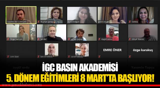 İGC BASIN AKADEMİSİ 5. DÖNEM EĞİTİMLERİ 8 MART’TA BAŞLIYOR!