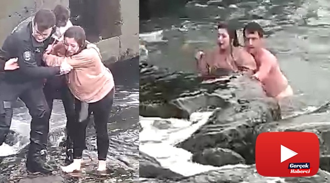 İskeleden denize düşen genç kız için buz gibi suyu düşünmeden denize atladı