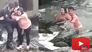 İskeleden denize düşen genç kız için buz gibi suyu düşünmeden denize atladı