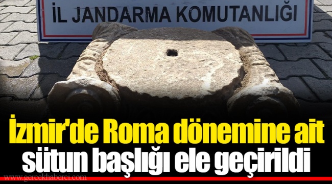 İzmir'de Roma dönemine ait sütun başlığı ele geçirildi