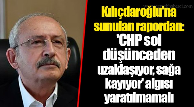 Kılıçdaroğlu'na sunulan rapordan: 'CHP sol düşünceden uzaklaşıyor, sağa kayıyor' algısı yaratılmamalı