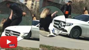 Kız arkadaşa şiddet kamerada