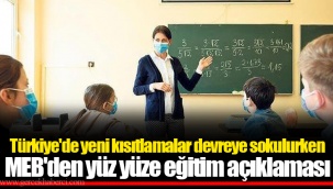 MEB'den yüz yüze eğitim açıklaması