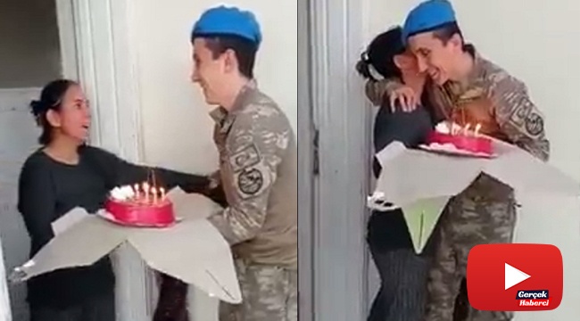 Mehmetçikten annesine ağlatan doğum günü sürprizi