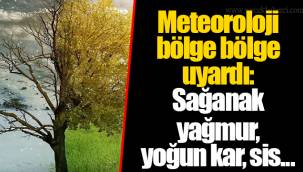 Meteoroloji bölge bölge uyardı: Sağanak yağmur, yoğun kar, sis...