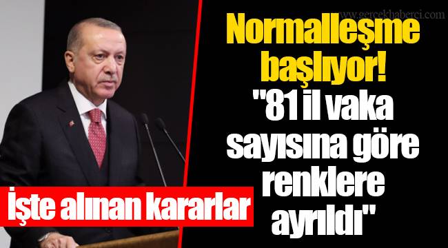 Normalleşme başlıyor! "81 il vaka sayısına göre renklere ayrıldı"